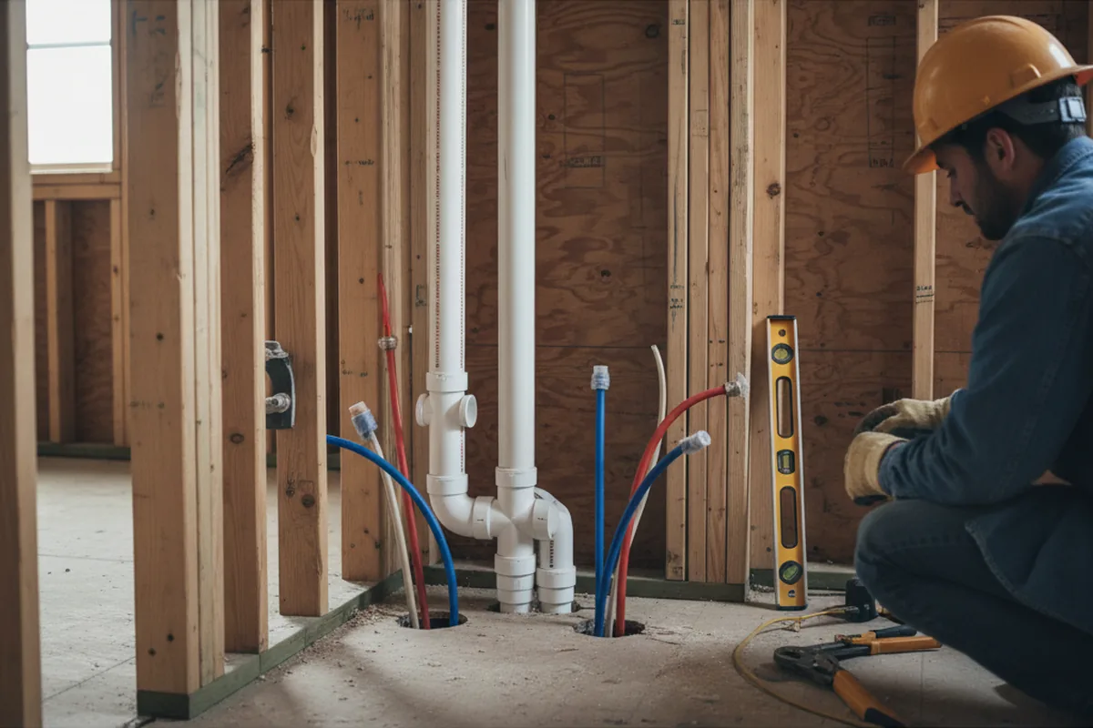 Drain and supply rough-in during Garbage Disposal Repair in Kent